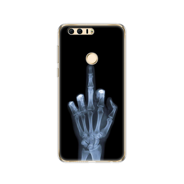 phone case for huawei honor 8 soft tpu silicon back cover 360 full protective printing clear coque