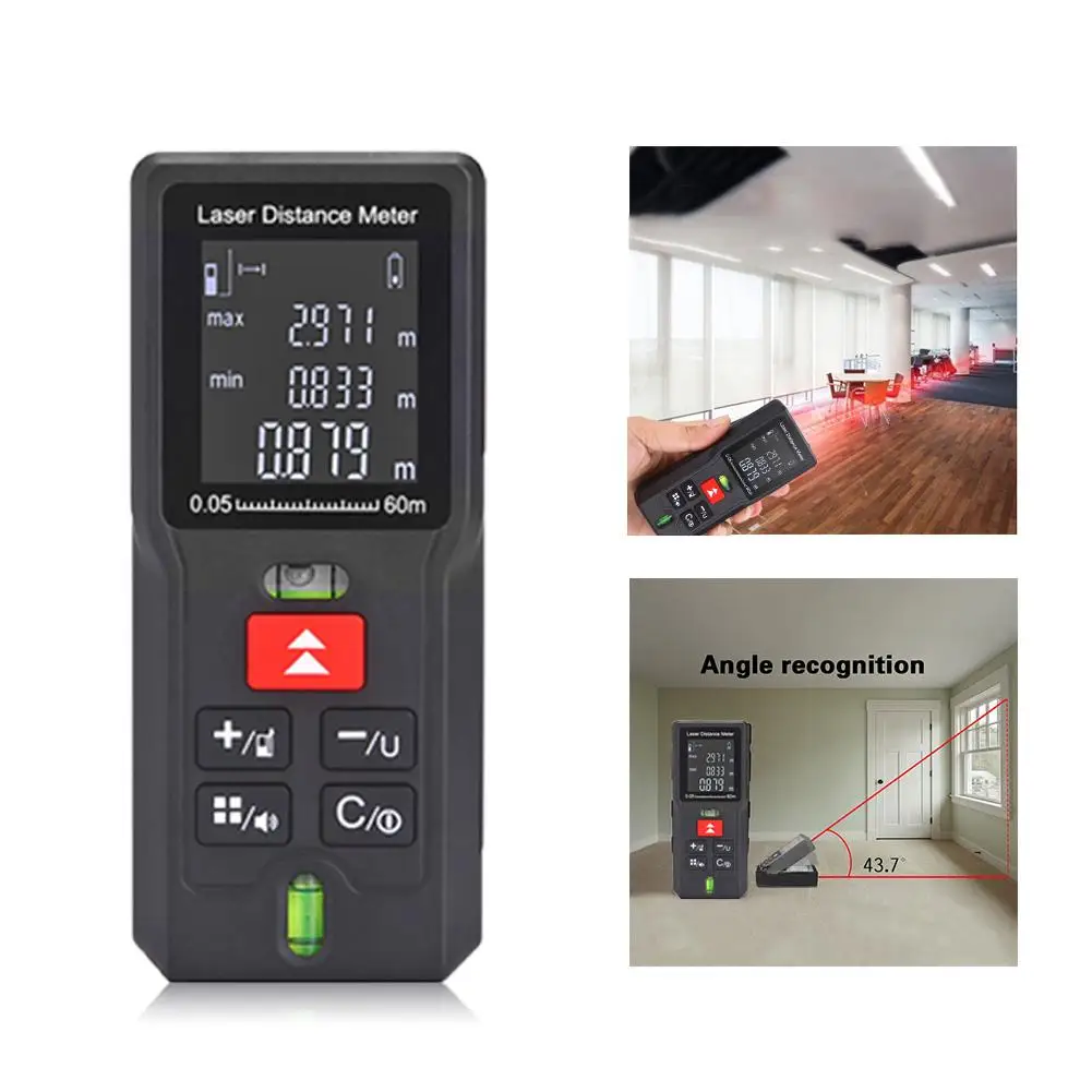 Laser Rangefinder 40/60/80/100m Distance Meter Range Finder Electronic Ruler Tester Battery-powered Hand Tool Measurer Device Laser Rangefinder 40/60/80/100m Distance Meter Range Finder Electronic Ruler Tester Battery-powered Hand Tool Measurer Device