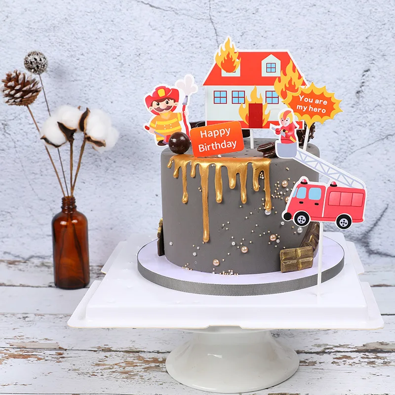 Decoration De Gateau En Forme De Dinosaure Pelleteuse De Train D Avion Pour Fete D Anniversaire Dessert Aux Fruits Carte D Insertion Accessoires De Cuisson De Cuisine Aliexpress