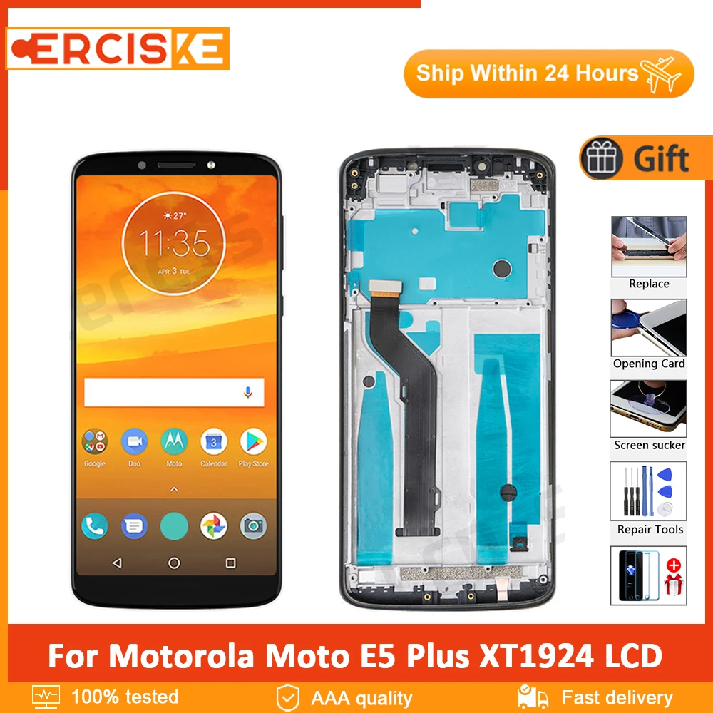 

6.0" Original For Motorola Moto E5 Plus XT1924 LCD Display Touch Screen Digitizer Assembly with Frame For E5 Plus LCD Replacemen