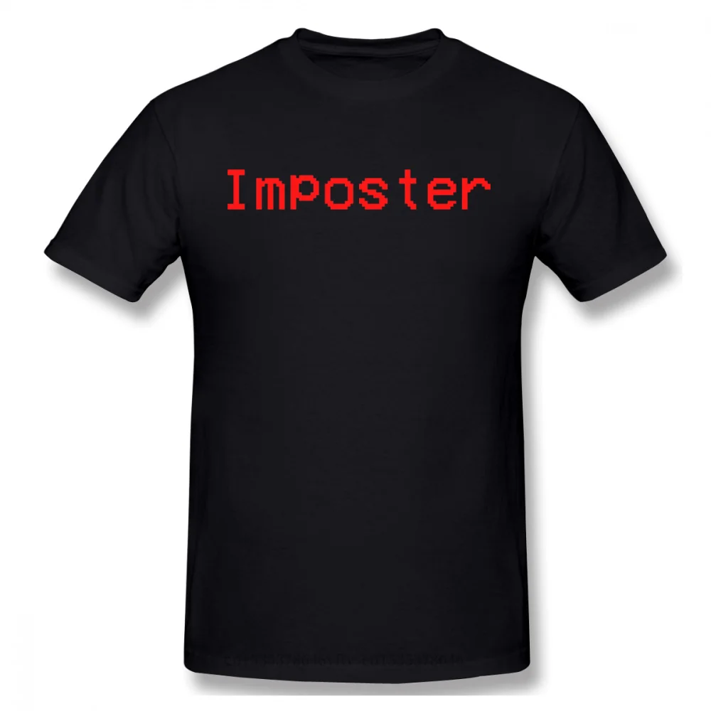 

Imposter Black Among Us Crewmates Impostors Space Deduction Game Homme Pure Cotton Oversized Short Sleeve T-shirt