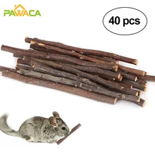 Для выведения токсинов, 40 шт древесины Жевательная палочка ПЭТ шлифовальный стержень укуса игрушка зубная щетка Apple филиал фрукты молярная стержень для хомяк шиншилла кролик Гвинея