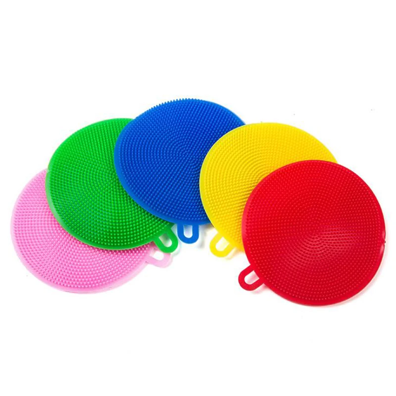 2PCS Silicone Dish/Pot/Plate Washing Antibacterial Mildew-Free Brush Kitchen Household Cleaning Tools