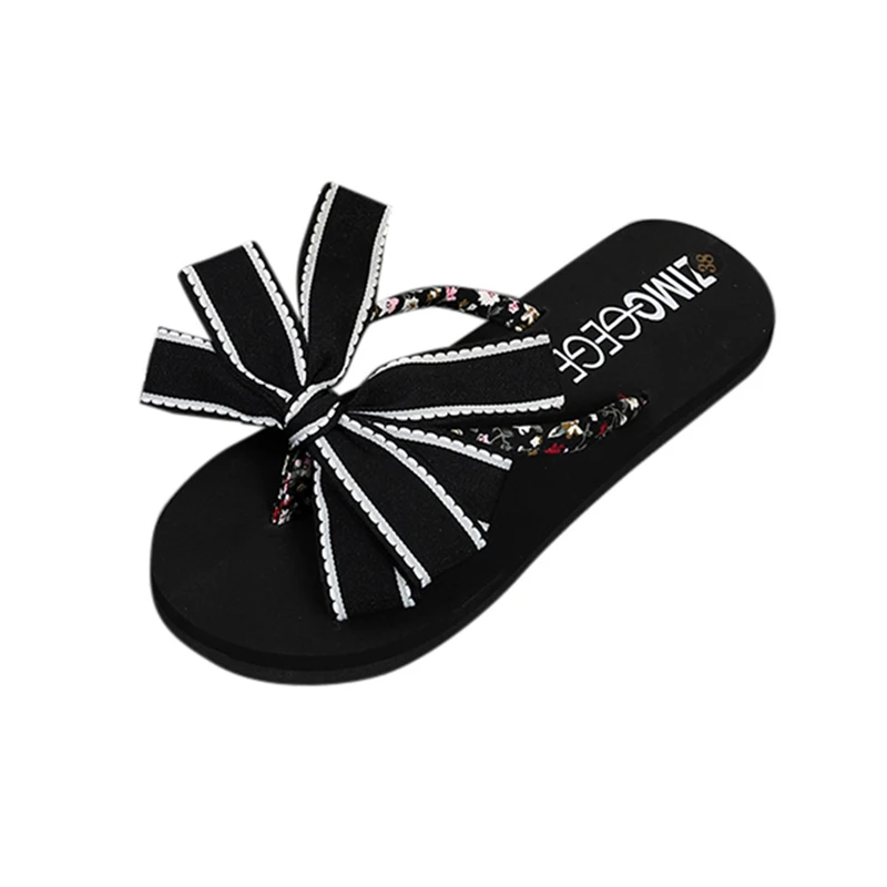 

Women's slippers girls sweet Bow Summer Beach Slipper Indoor Outdoor Flip-flops Non-slip Sandals Shoes females zapato mujer A4