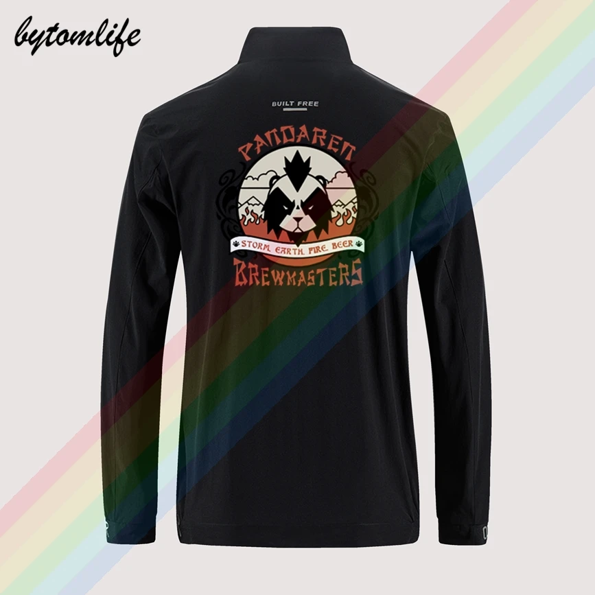 

Bright Version World Of Warcraft Pandaren Brewmaster Jacket Men's Street Windbreaker Zipper Back Printing Jacket Asian Size