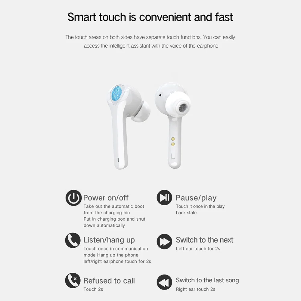 TWS Earphones Hi Fi Touch Control with Mic Handsfree 3000mAh Power Bank True Earbuds wireless Stereo Control Headphone Rogbid G9