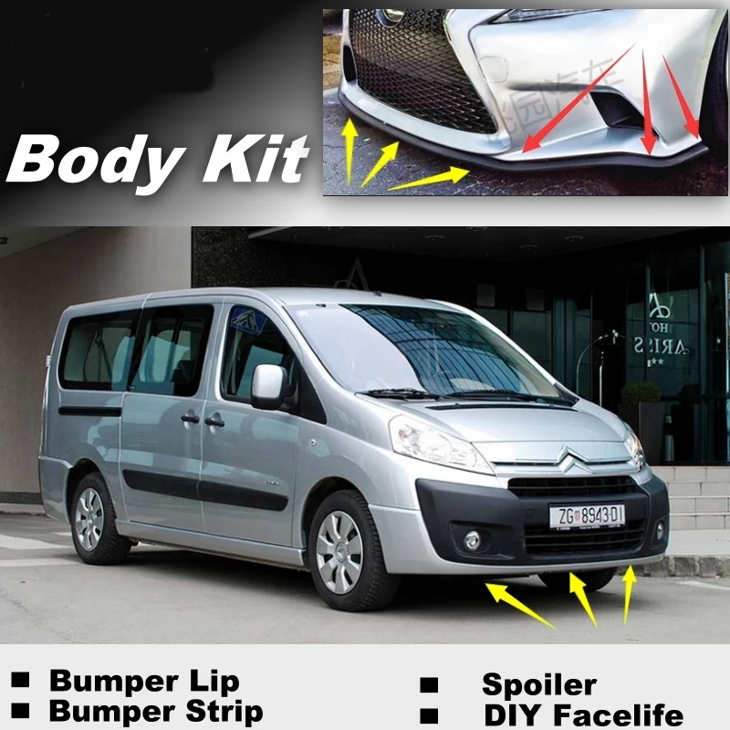 Дефлектор губ NOVOVISU для бампера Citroen Jumpy / Dispatch MK2 2007 ~ 2016 юбка переднего спойлера