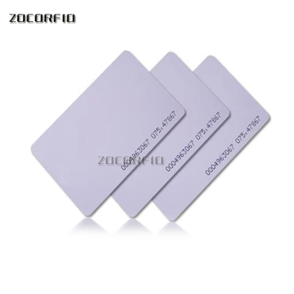 100 шт. TK4100/EM4100 125 кГц бесконтактные карты rfid ID доступа к двери 0 8 мм RFID доступа.