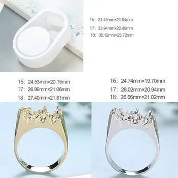 

Epoxy Resin Ring Mold Broken Art Resin Metal Ring DIY Jewelry Making US Size 7-9 N58F