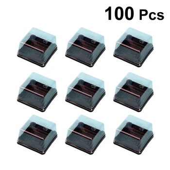 100 Pcs Cake Boxes Mini Square Moon Cake Tray Boxes for Cupcake Dessert Cake Disposable Food Containers