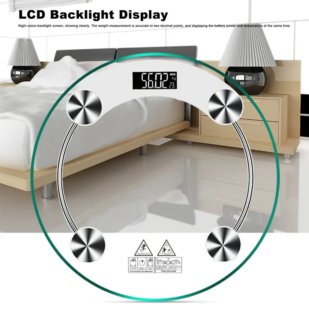 Electronic Weighing Scale Household Body Bathroom Scale LCD Tempered Glass Backlight Digital Display Weight Scale Sale