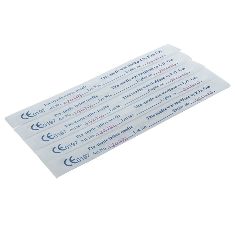 HTHL-100Pcs Иглы для татуировки: 50 шт. Иглы для татуировки 9RL Круглый одноразовый вкладыш из нержавеющей стали Pro и 50 шт. 7Rl "рукодельник" 7