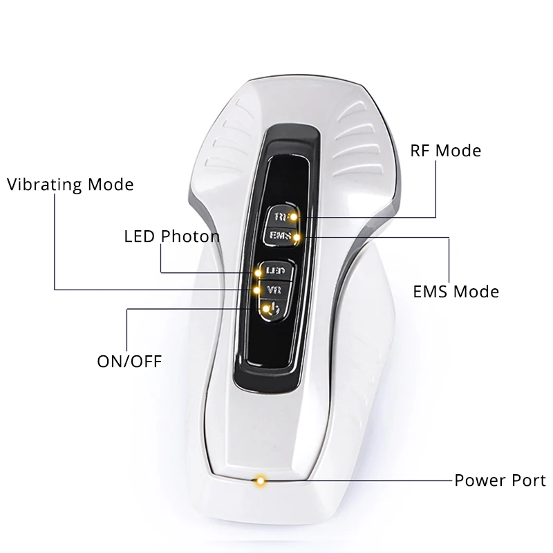  LED RF Photon Therapy Facial Skin Lifting Rejuvenation Vibration Device Machine Face EMS Ion Microc