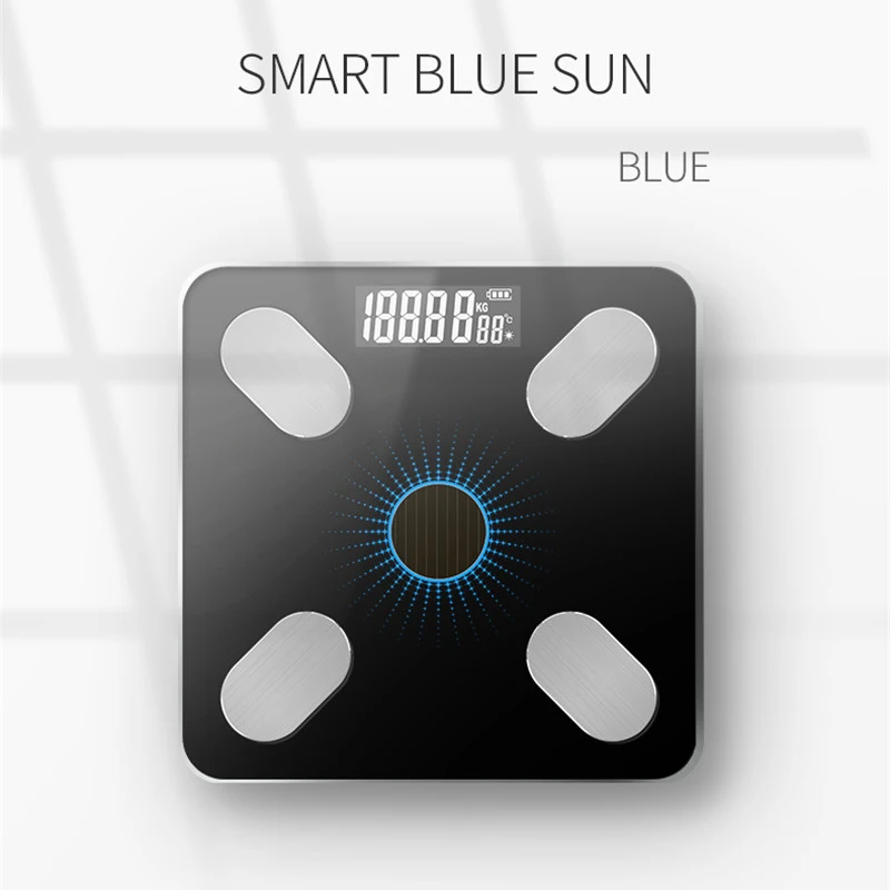 Bluetooth-весы напольные весы для тела для ванной смарт-дисплей с подсветкой солнечные электронные весы для тела мышечные Массы BMI