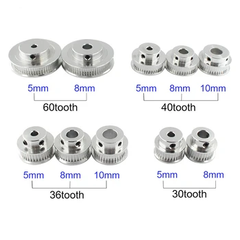

GT2 2GT Timing Pulley 30 36 40 60 Tooth Wheel Bore 5mm 8mm Aluminum Gear Teeth Width 6mm 3D Printer Parts Accessories For Reprap