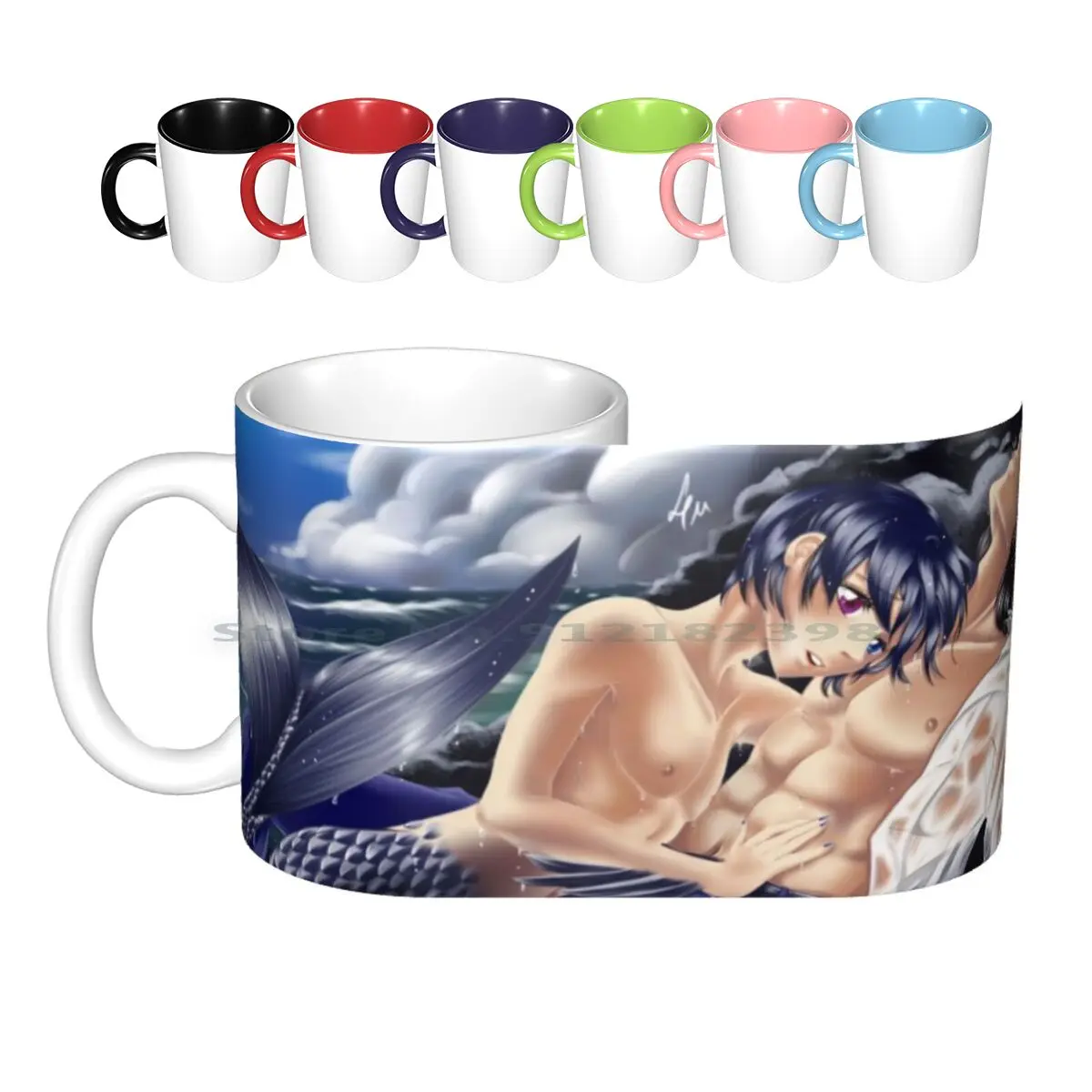 Керамические кружки Mermaid Au кофейные чашки Кружка для молока и чая черный Батлер