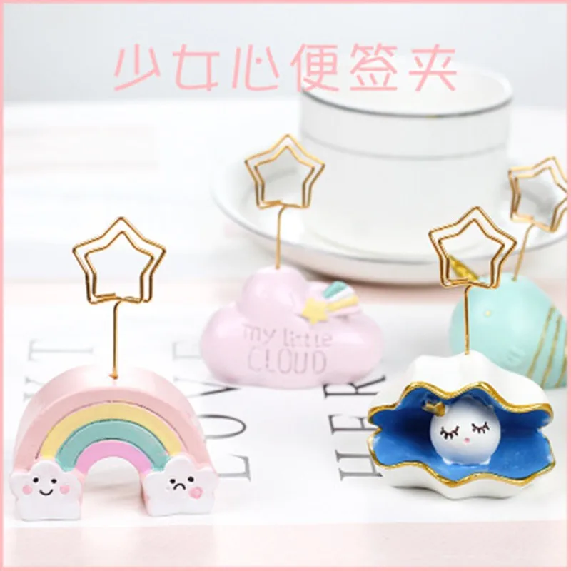 Настольная папка для заметок Kawaii в форме сердца, зажимы для стола, фото, памятки, цифры, зажимы для имени, свадебные сувениры, держатель для карт, зажимы для сообщений