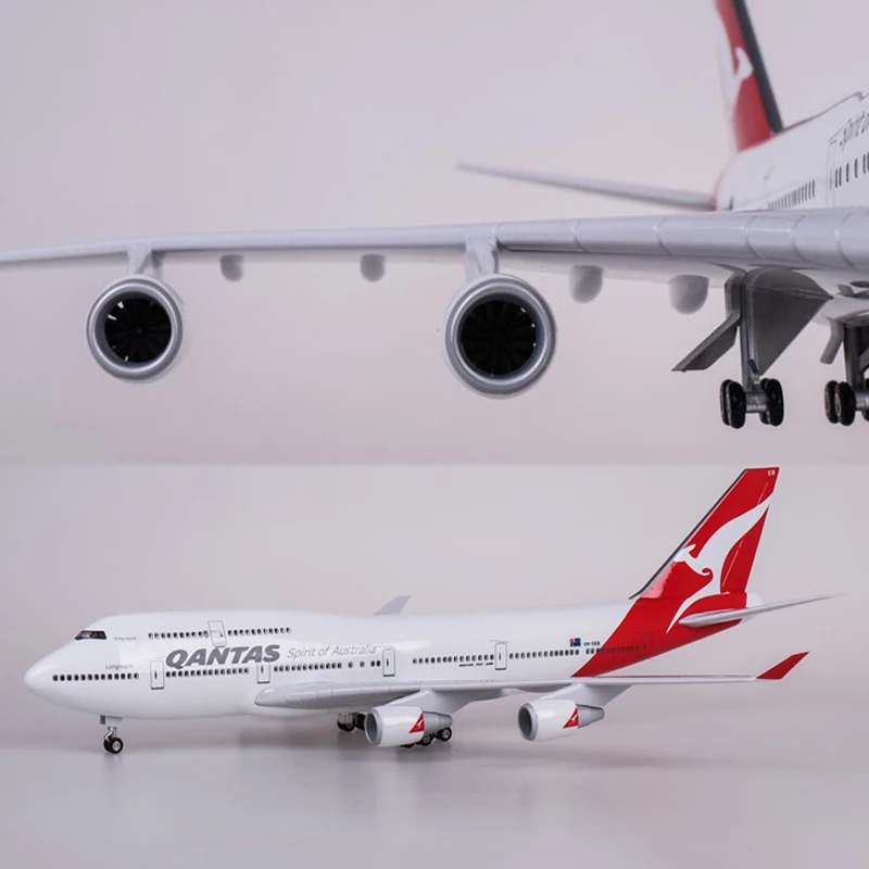 1/150 масштаб 47 см Boeing 747 B747 QANTAS модель самолета авиакомпания сплав База W шасси и светильник игрушки самолет с фиксированным крылом