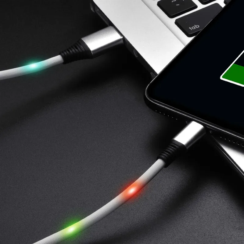 USB кабель usb type C кабель светодиодный светильник быстрое устройство для зарядки кабель провод для huawei samsung