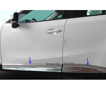 

Car Detector ABS Chrome Side Door Body Trim Stick Strip Molding Bumper Hoods Part 4pcs For Mazda CX-5 CX5 2013 2014 2015 2016