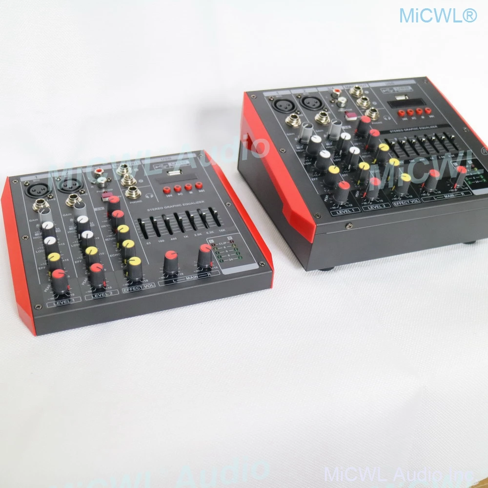 MG4 400W Power Mixer 4 Channel Mixing Console 2x200W Power Amplifier  Karaoke Music Live Mixer 2 Channel AMP Bluetooth 48V