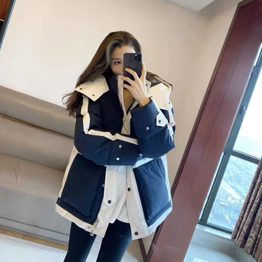 2021 winter new down jacket women's warm coat online star parker cargo white duck down hooded coat for fashion girls shopping