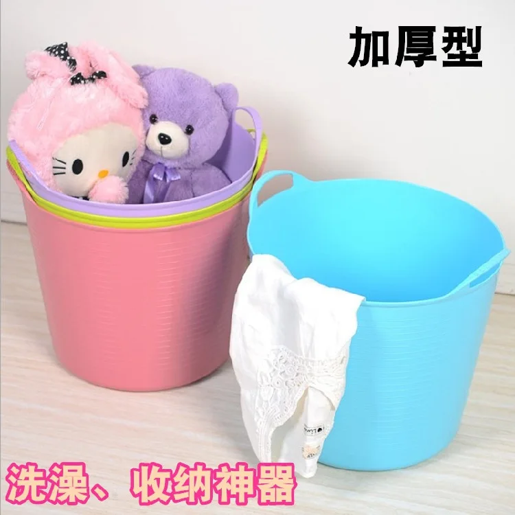 

Extra-large No. Thick Children Baby Bath Bucket CHILDREN'S Bath Bucket Bath Bath Basin Plastic Bucket Toy Storage