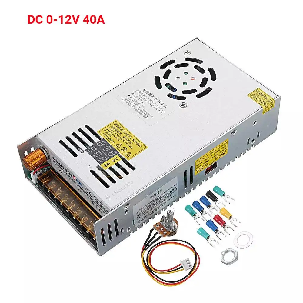 Переключение Питание трансформатор переменного тока 110/220V DC/DC 0-12/24/36/48V 480W с двойным ЖК-дисплей цифровой Дисплей Smart защиты адаптер - Color Name: 0-12V40A