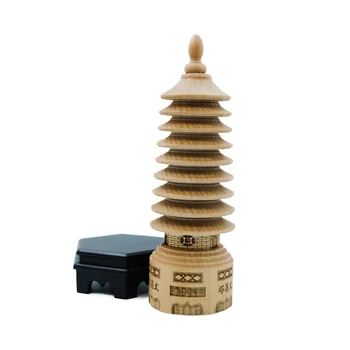

Wenchang tower home decoration handicraft wood carving desktop decoration
