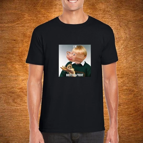 

HAHAYULE-JBH 1pcs US size Men T Shirt Cool Fashion Graphic Funny Memes I'm Bottom Text Ultra Surreal Dank Meme High Quality