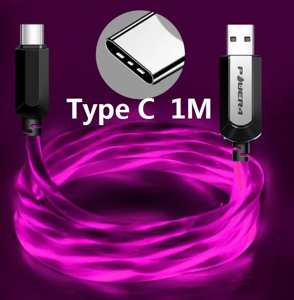 Power4 два пакета Micro USB шнур 3,0 для Android телефонов зарядное устройство Реверсивный Micro светодиодный кабель USB для samsung быстрой зарядки Microusb - Цвет: Micro-Pink-1m-1pc