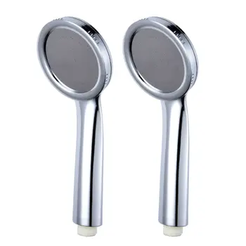 

2pcs Hand Held Round Shower Head Low Pressure Boosting Detachable Rainfall Experience Bathroom Accessories