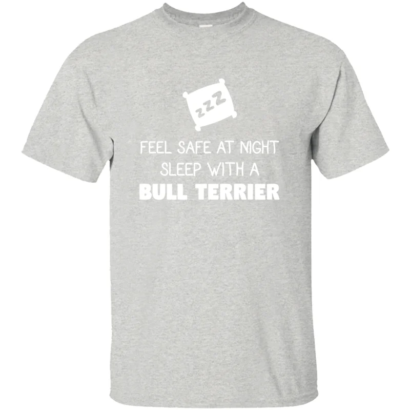 Men-Gray Принт Comical feel safe with a bull футболка с терьером Kawaii Унисекс Мужская Футболка против морщин хлопок - Цвет: Men-Gray