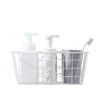 

Kitchen Bathroom Accessories Iron Rectangular Hanging Basket Storage Basket Rack Storage Box White / Black