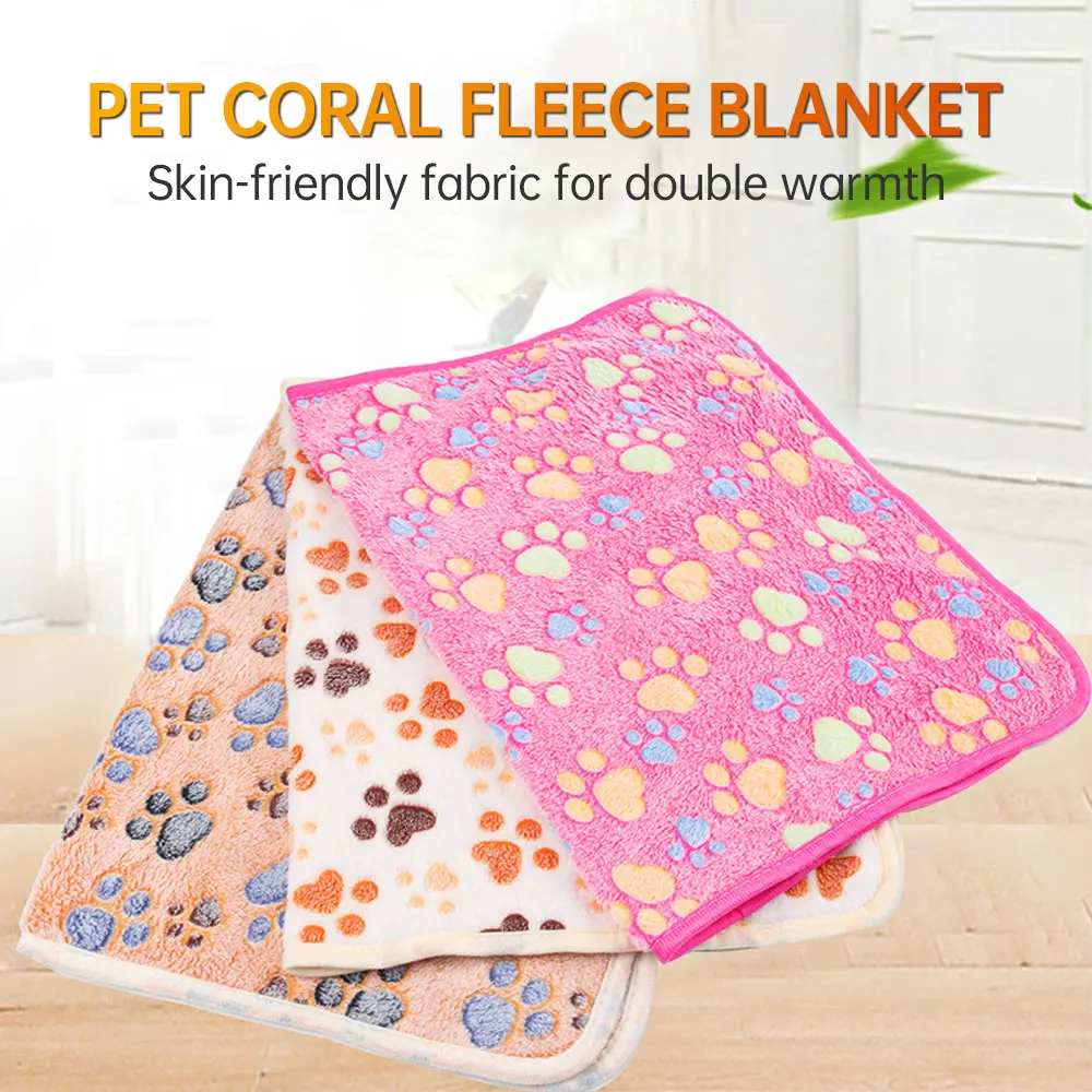 Мягкое фланелевое одеяло для собаки флисовая подкладка питомца коврик кровати