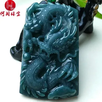 

Hezhou jewelry!Myanmar natural jade!Exquisite hand carving!Dragon pendant!Exquisite workmanship86.23g