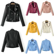 Куртка из искусственной кожи для женщин; сезон весна-осень; Кожаная Байкерская байкерская куртка; короткие топы в стиле панк; Базовая уличная куртка