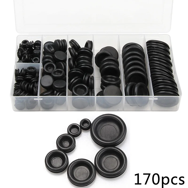 

170pcs Rubber Grommet Plugging Electrical Wire Cables Pump Sprayer Valves Protector Hardware Accessory