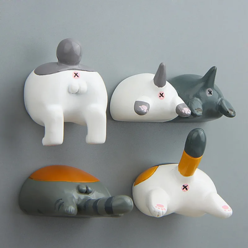 

Cartoon Animal Cat Butt Fridge Magnet Sticker Refrigerator Home Decor Cute Fun