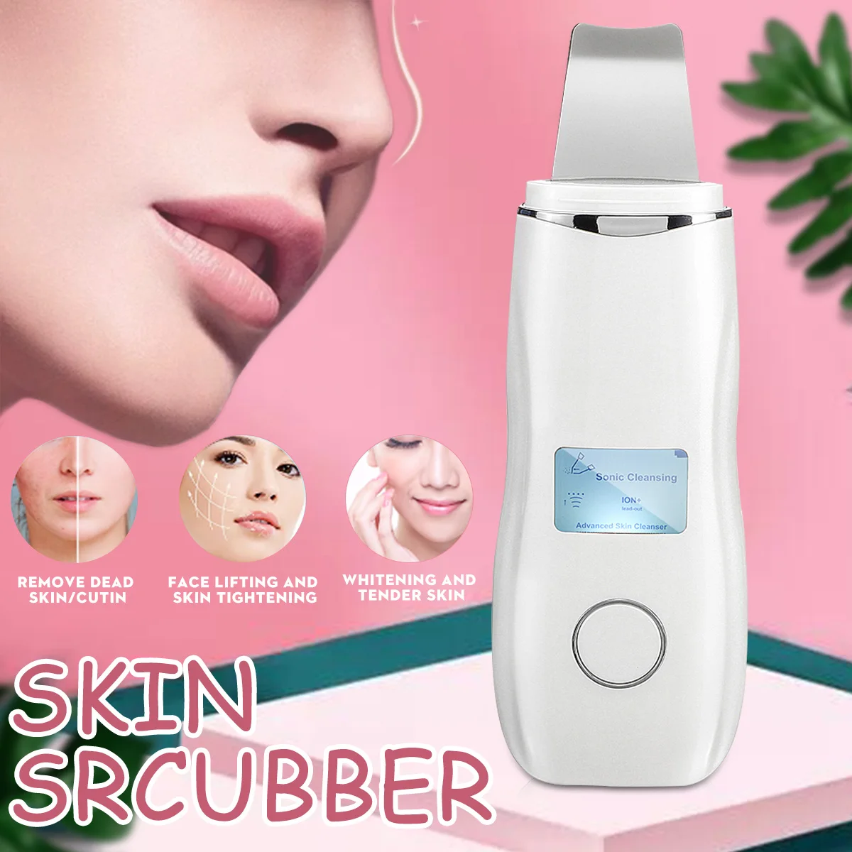 

Ultrasonic Deep Face Cleaning Machine Skin Scrubber Remove Dirt Blackhead Reduce Wrinkles and spots Facial Whitening Lifting