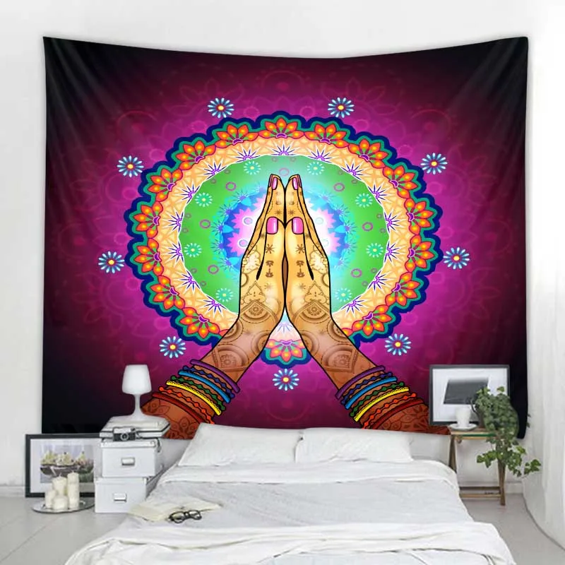 Buddha Mandala Bohemian Tapestry Art Deco Blanket Curtain Hanging Home Bedroom Living Room Decoration