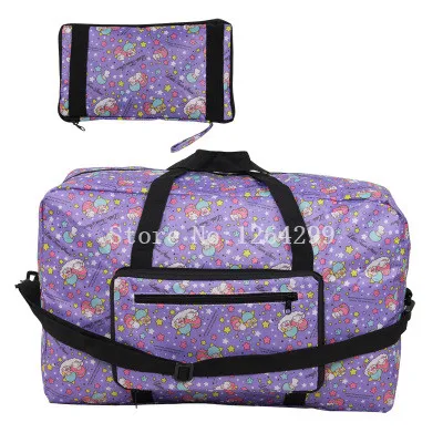 Новые модные маленькие Две звезды для девочек, женские большие водонепроницаемые нейлоновые складные дорожные сумки, Детская сумка-мессенджер для детей - Цвет: Бежевый