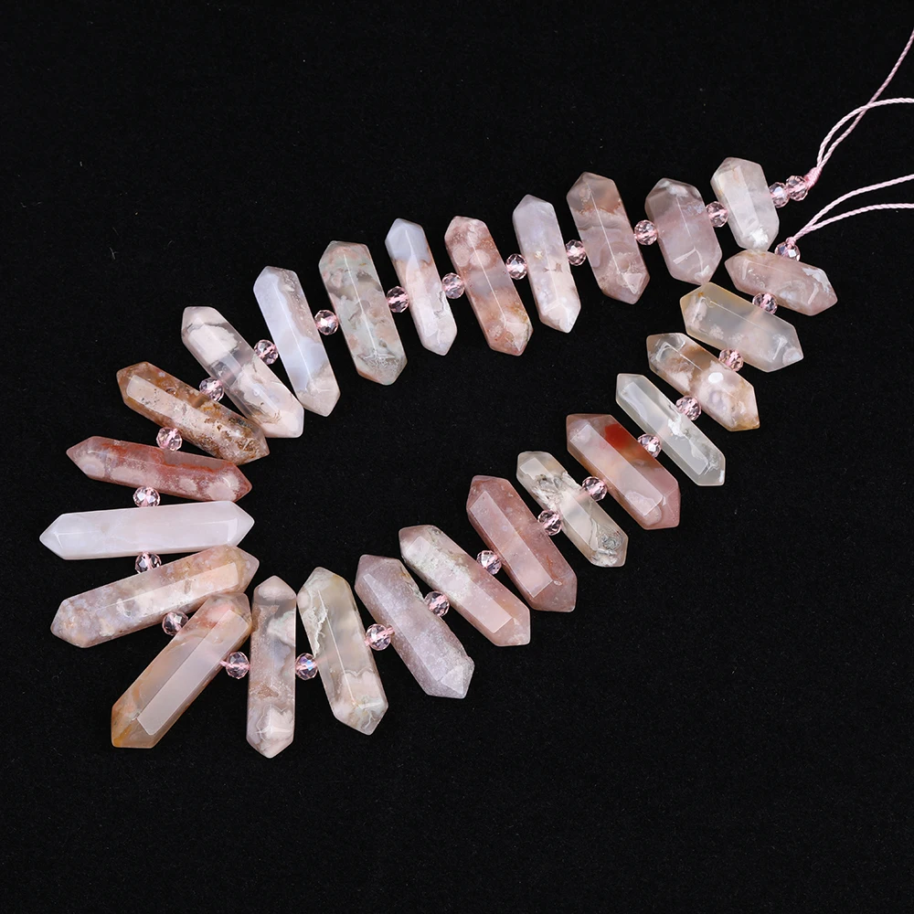 Beautiful Women Natural Cherry Agates Double Point Stick Beads Pendant Gift,Facted Agates Briolettes Beads Jewelry DIY DG-36JBGJ