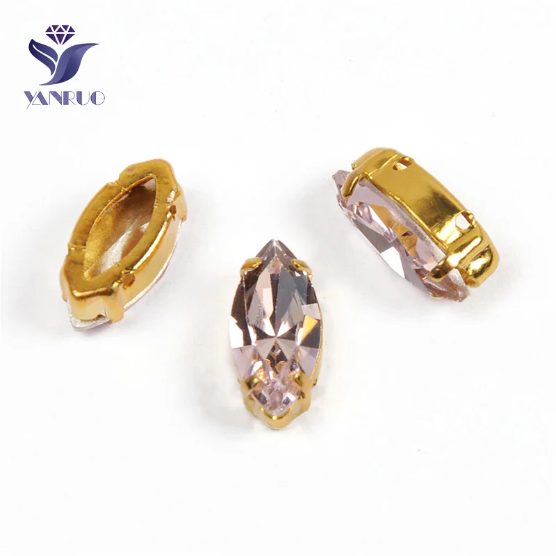 Light Rose Yanruo 4200 забавные маркизы с камнями K9 Глаза Лошади Стразы заостренные сзади Стразы все для шитья - Цвет: Light Rose