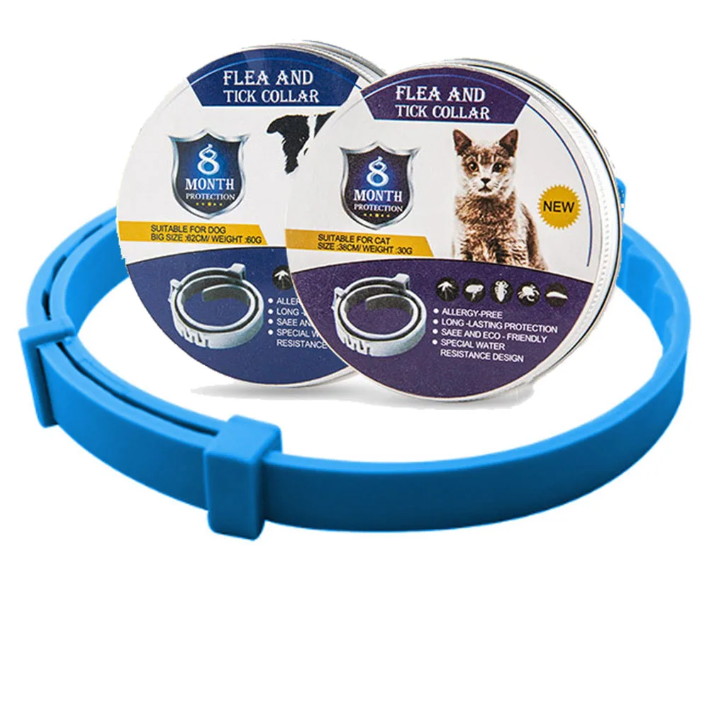 Adjustable Cat & Dog Collar Flea & Tick Prevention Pet Collar Pest Control Protect Rubber Flea Killer Collar Pet Accessories 