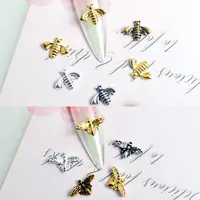 Breloques en alliage de métal pour nail art, accessoires de bijoux rétro, or, argent, équation d'abeille, rivet, fournitures de décorations, 100 pièces, N64.Accesorios 2
