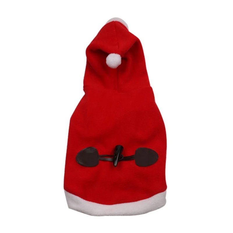 

Christmas Pet Dog Clothing red color Hoodie Santa Claus Role-Playing Clothing Sleeveless Cosplay Costume Accessories #h
