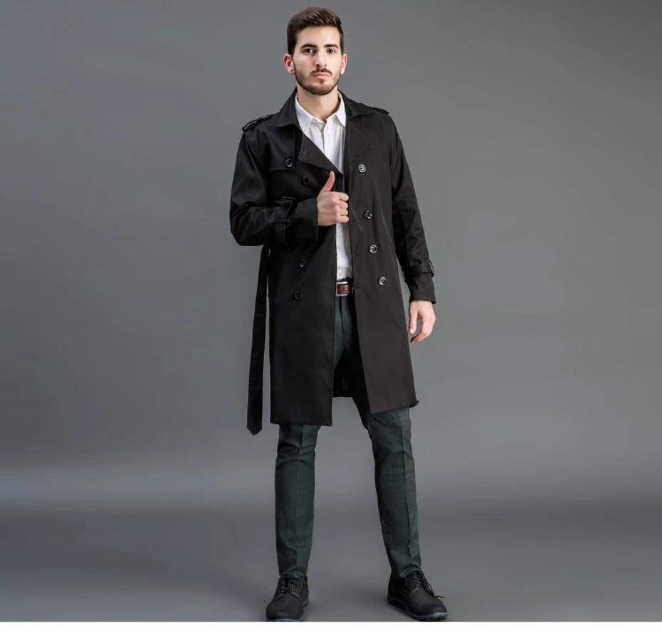 Holyrising Тренч мужское длинное пальто Плюс Размер 7XL 8XL 9XL двубортная куртка manteau homme мужская ветровка 18936-5