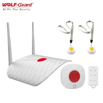 Wolf-Guard 2G/3G GSM SOS 무선 홈 경보 보안 시스템 IOS/안드로이드 앱 제어 환자/노인을위한 110dB 안전