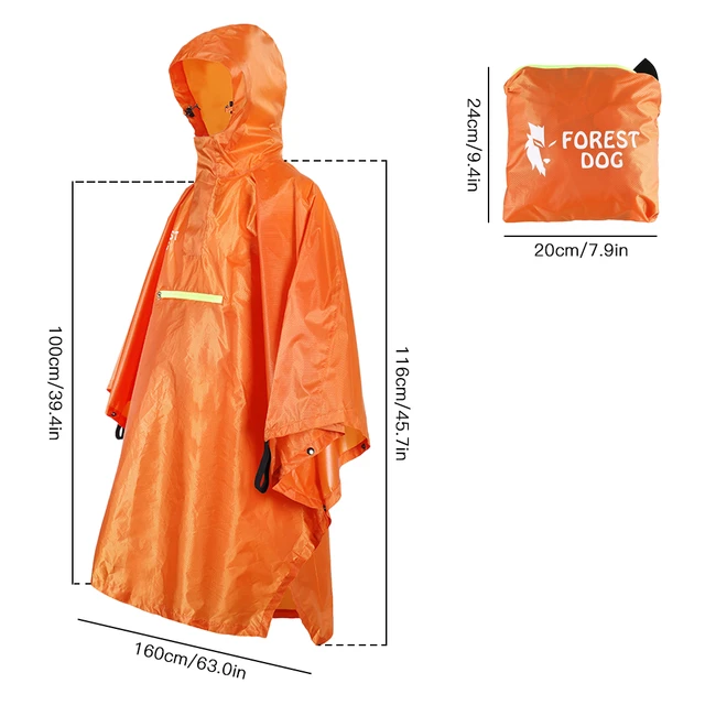 Poncho Impermeabile Unisex Con Strisce Riflettenti - Per Trekking E Pesca - Foto 5